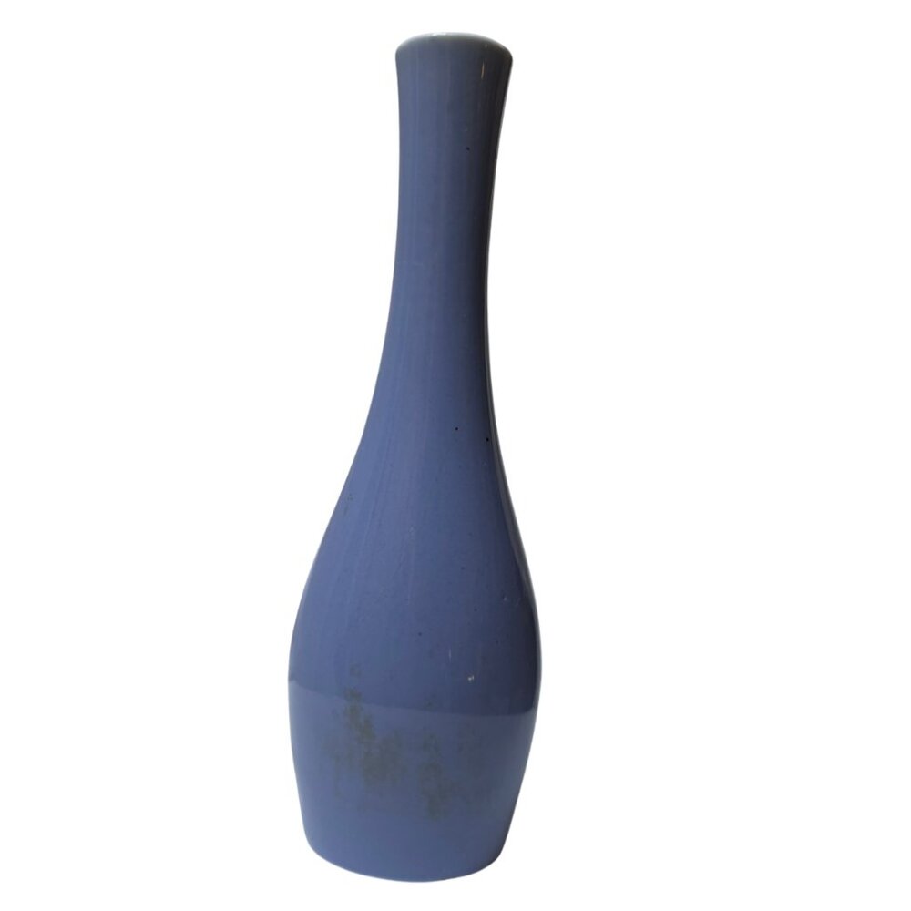 Glossy Blue Ceramic Vase – 7" Tall, Minimalist Elegance - Picture 3 of 7